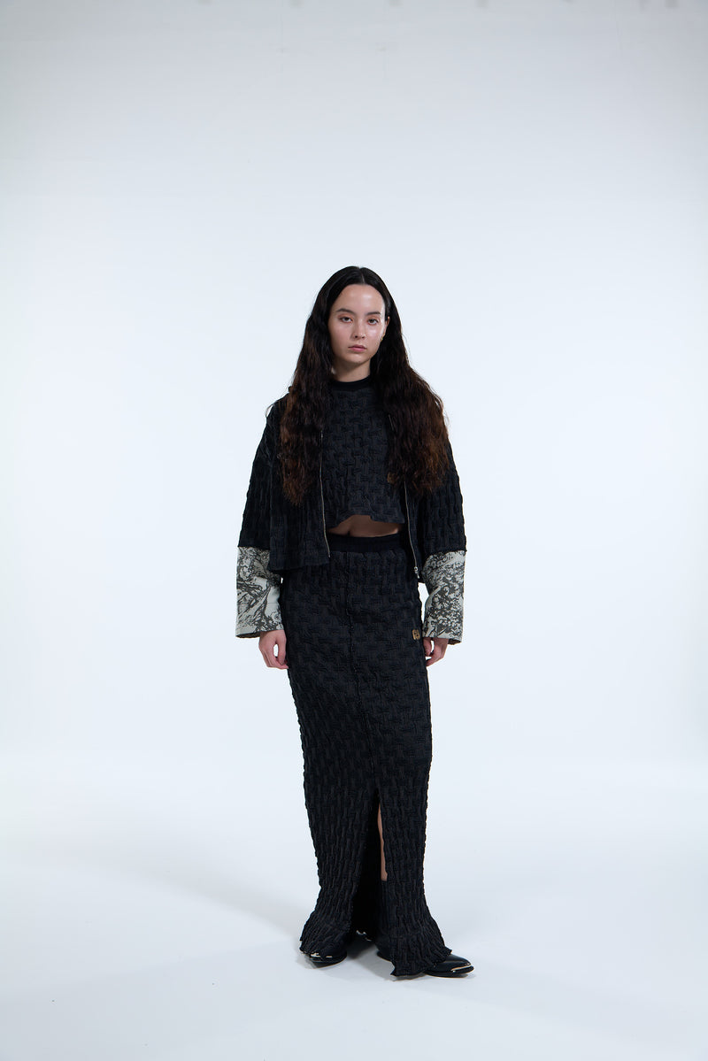 Shirring Denim Skirt