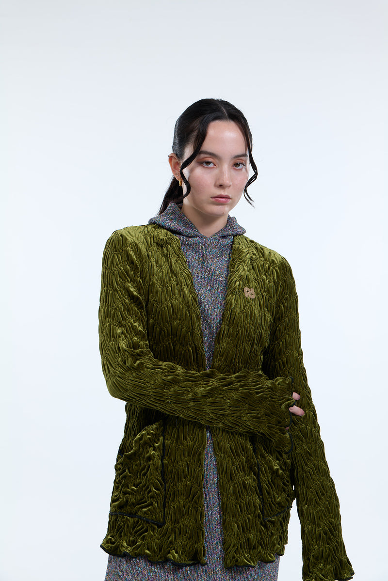 Shirring Velor Jacket