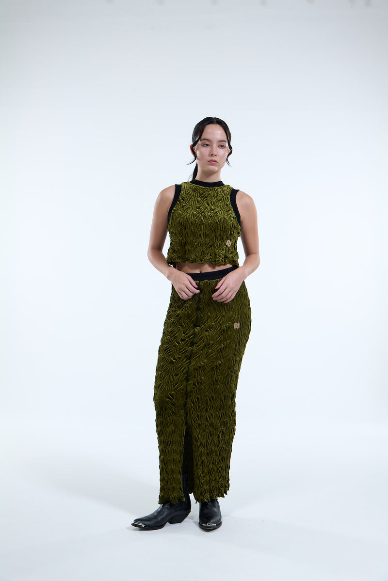 Shirring Velor Skirt