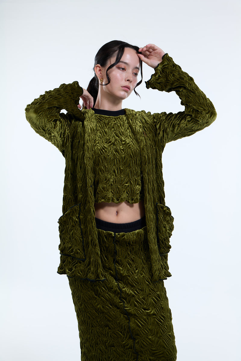 Shirring Velor Jacket