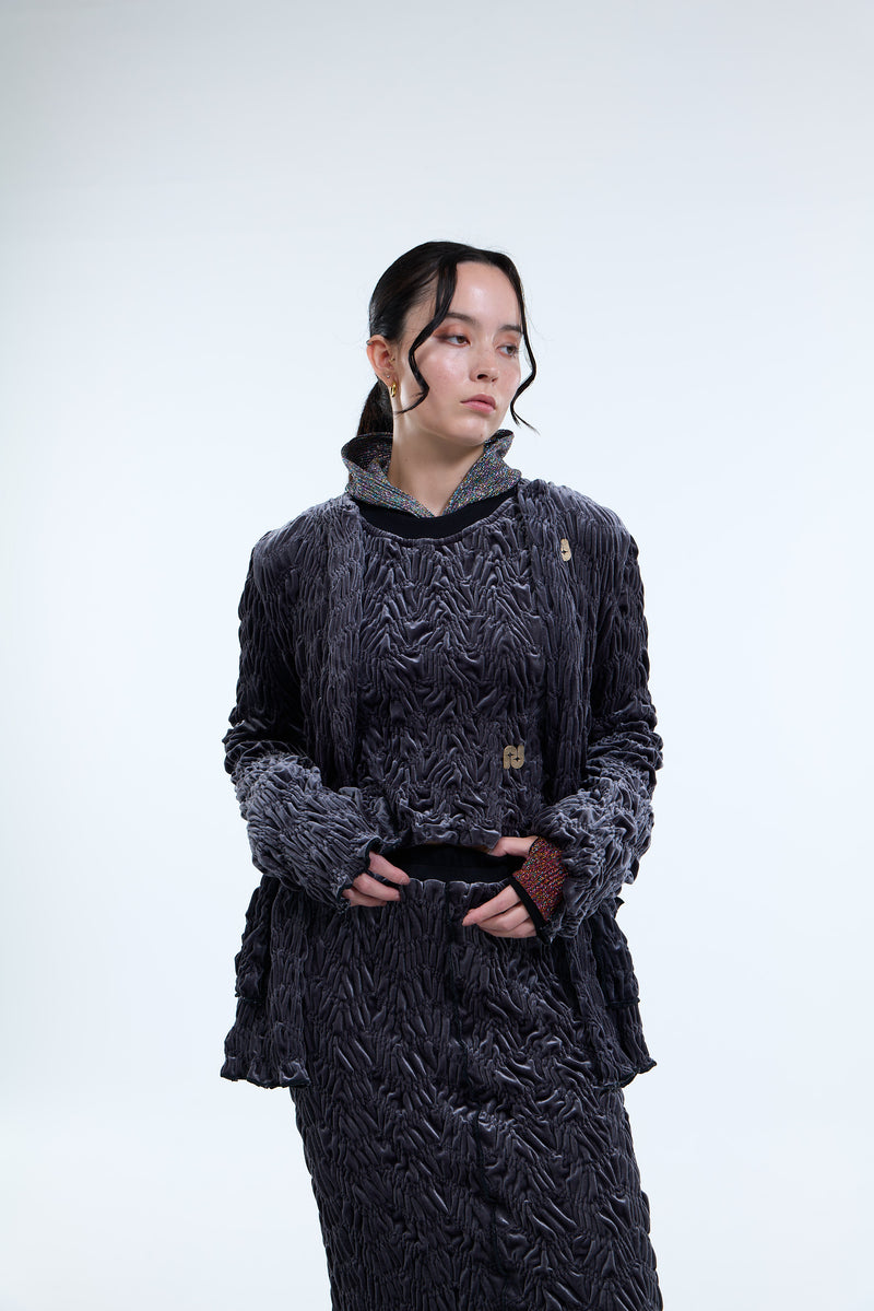 Shirring Velor Jacket