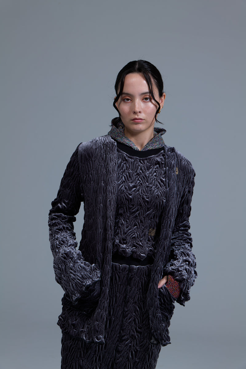 Shirring Velor Jacket