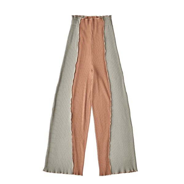 Curve pants / Brown × Green
