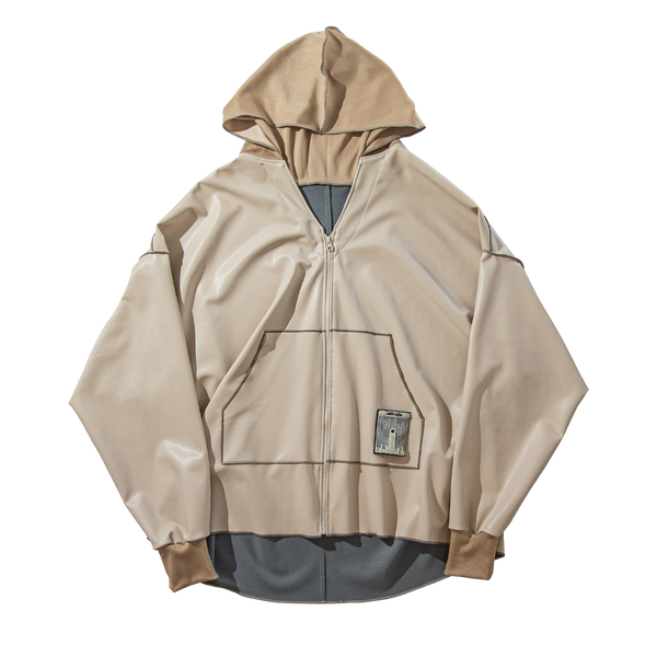 Poncho ZIP hoodie /  beige