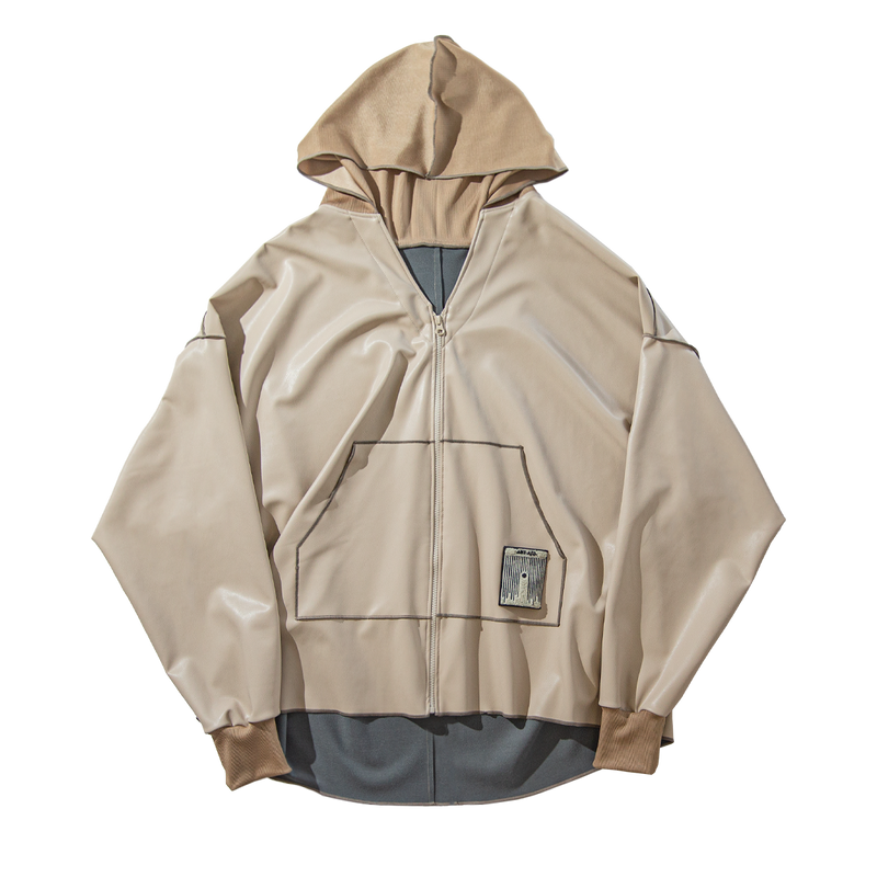 Poncho ZIP hoodie /  beige