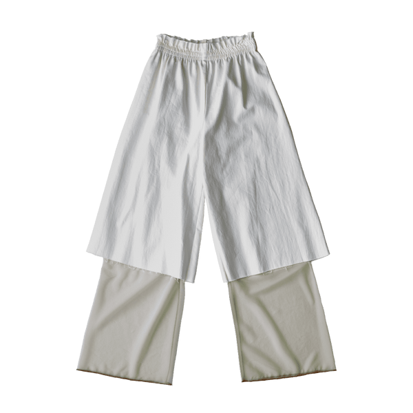 Layered Pants / White × Green