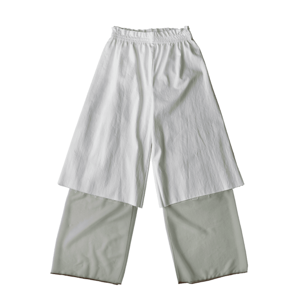 Layered Pants / White × Green