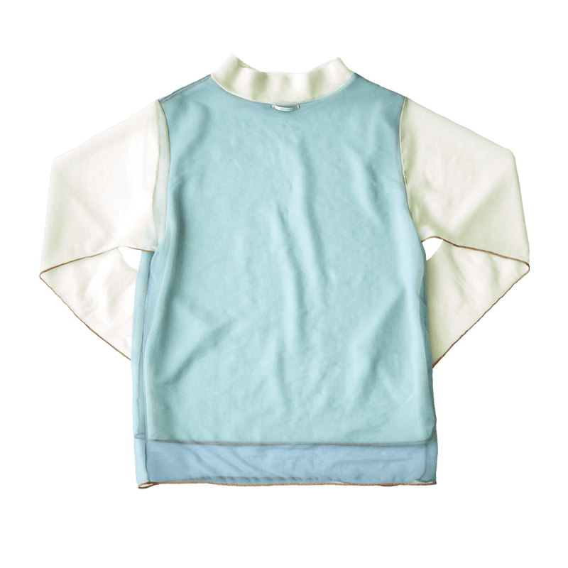 High Neck Pullover / Blue × Green